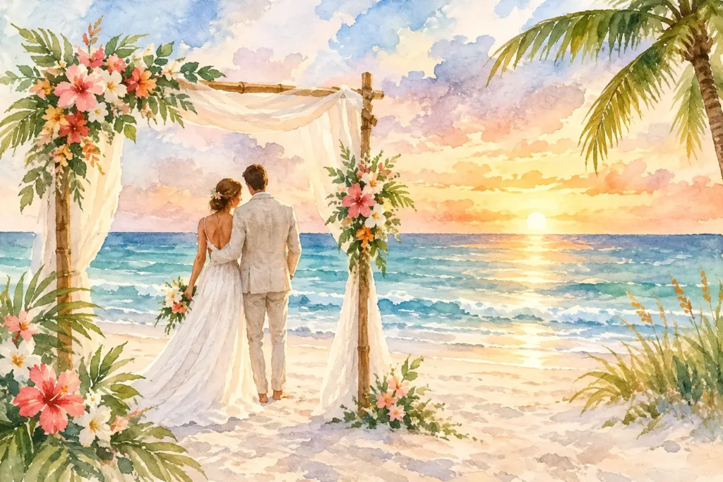time for a beach wedding